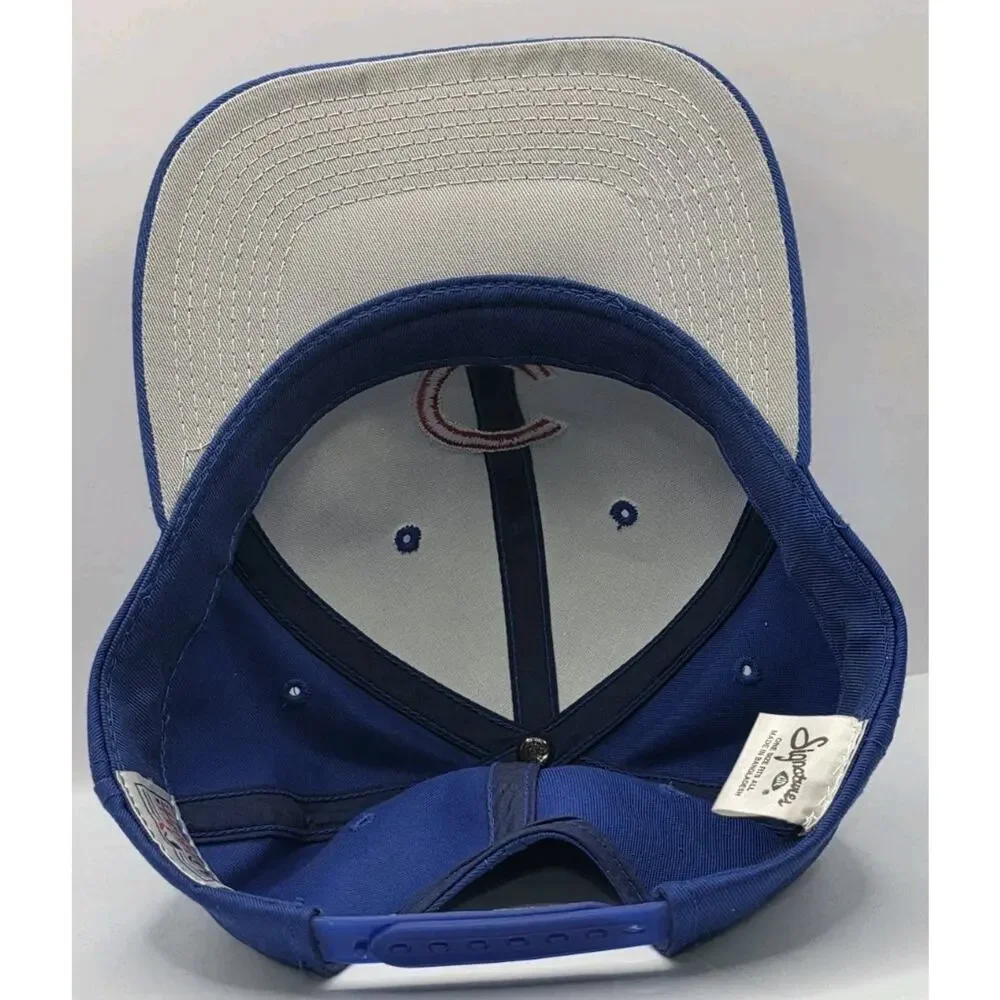 Vintage Genuine Chicago Cubs Baseball Snapback Hat Cap MLB Blue Signatures Brand